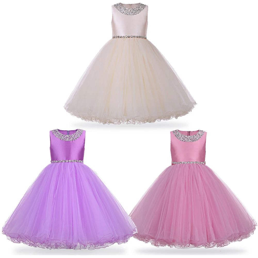 

2017 New Girls Dress for Baby Children Flower Girl Princess Dresses Kids Formal Wedding Christening Dress for Party