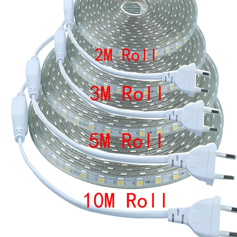 Super Brightness LED Strip White Warm White Color 220V Flexible Home Decoration Lighting SMD