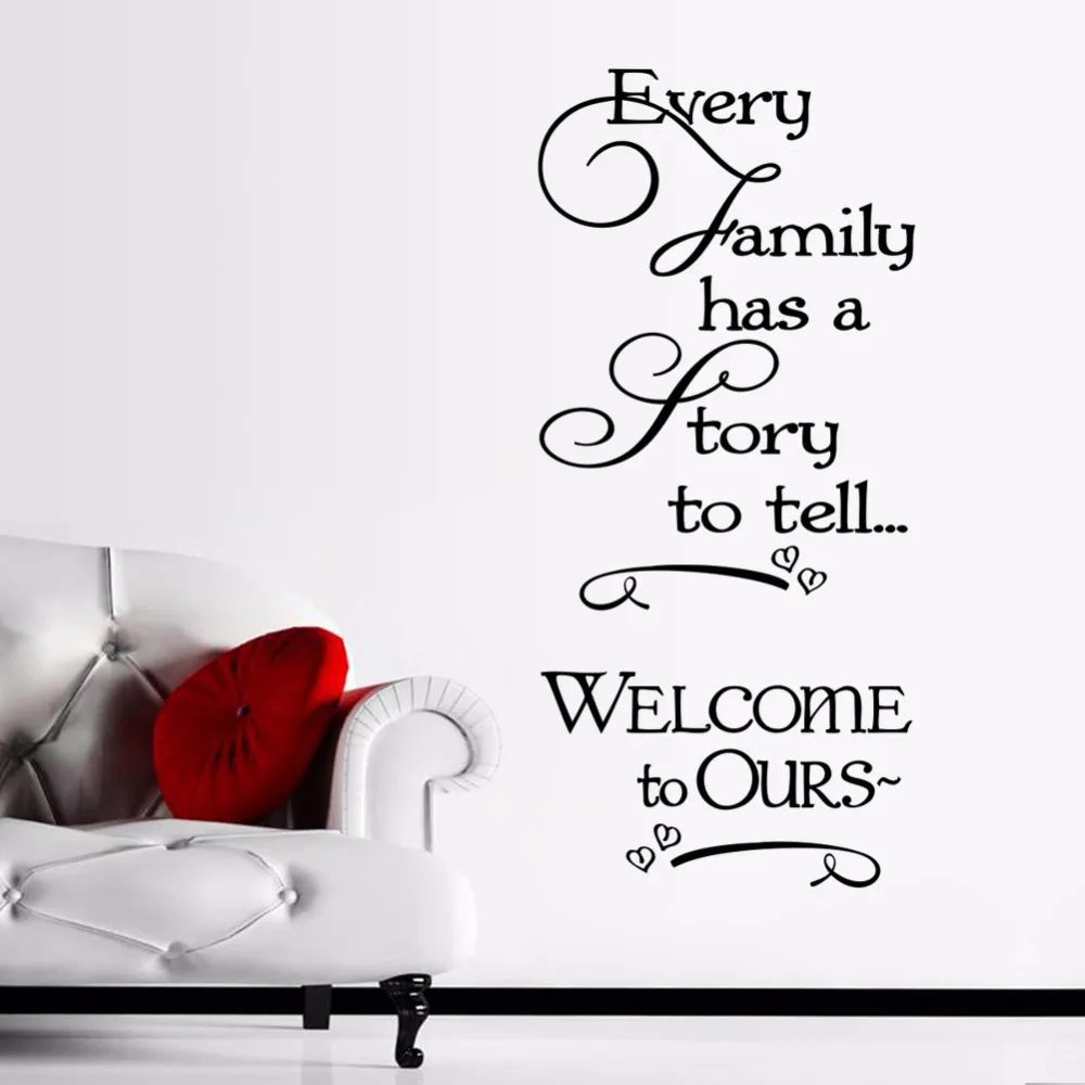 Wall Sticker PVC Plastic Family English Living Room Bedroom Foreign Trade Waterproof Home Decor Supplies ZY8429 | Дом и сад
