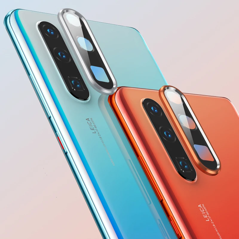 Защитный экран для объектива камеры Huawei P30 Pro + металлический защитный кольцевой