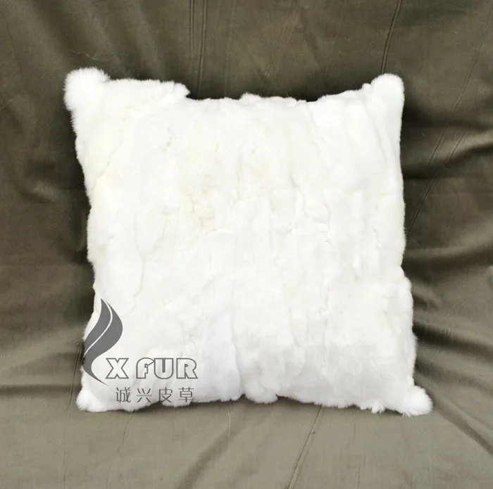 CX-D-17C из натурального кроличьего меха Лоскутная кровать подушка~ Прямая - Цвет: white