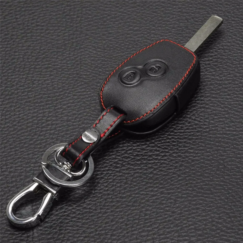 Дистанционный 2 кнопки Кожаный Автомобильный держатель для ключей на сумку чехол Чехол для Renault Clio Dacia Logan Sandero Megane модус Espace Kangoo