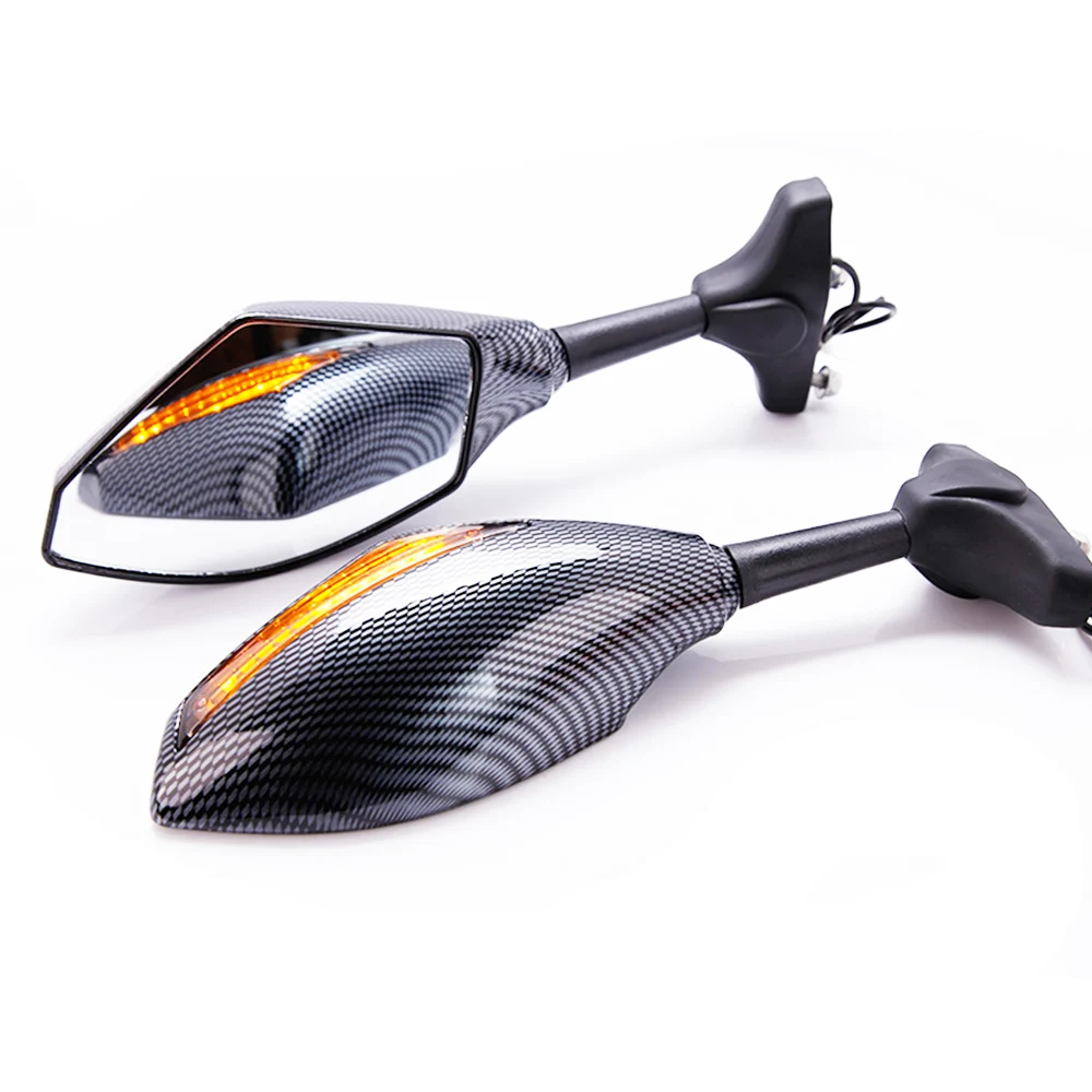 Черные Углеродные светодиодные зеркала поворота для YAMAHA YZF R6 FZ1 FZ6 600R R3|turn signal