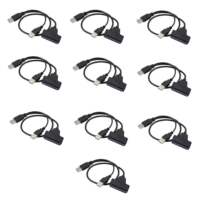 Партия 10 шт. два USB выхода 2 0 SATA 7 + 15Pin 22pin адаптер конвертер кабель для 5 дюймов