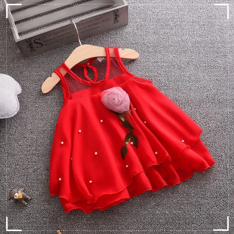 Baby girls summer dress 0 3y New Fashion Style O neck Sleeveless with