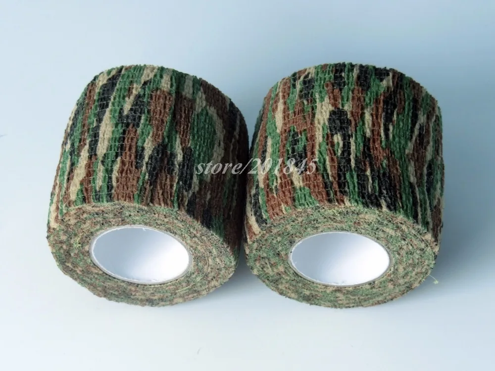 

24Rolls Military Airsoft Tactical Camo Stretch Tape Bandage Camping Hunting Camouflage Tape (4.5M) Shooting Gun Accessory