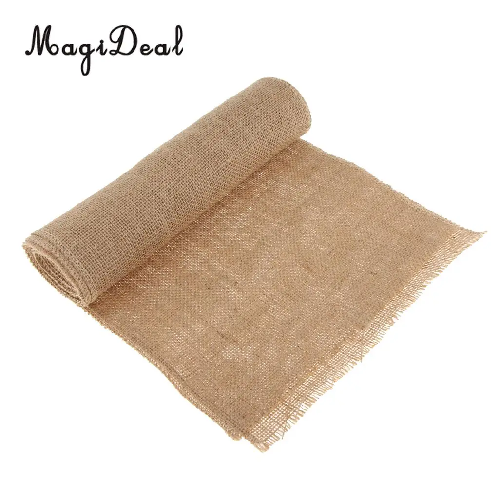 3.5m Rustic Vintage Linen Roll Wide Natural Burlap Roll Ribbon Wedding Christmas Home Decoration DIY Crafts 28 cm Wide