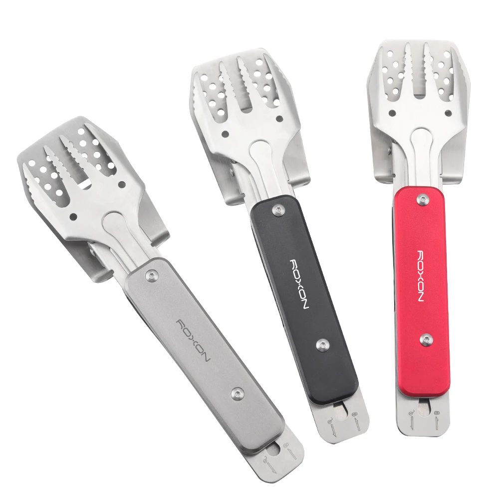 

Outdoor Multi Tool Tableware BBQ Shovel Fork EDC Gear Stainless Steel 2Cr13 Camping Picnic Folding Tools Tableware Multitool