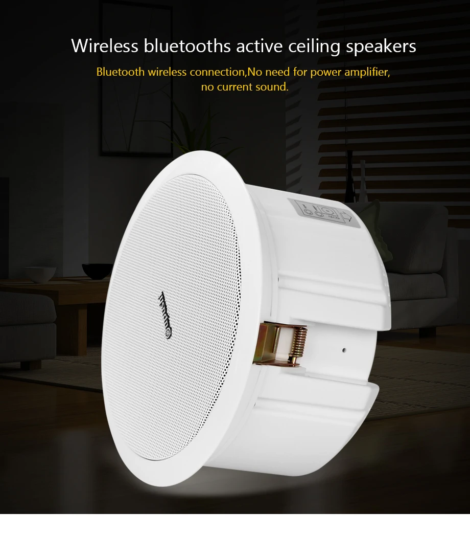 Oupushi Bluetooth динамик 110 В ABS активный настенный динамик PA звуковая система 6,5-дюймовый потолочный динамик Bluetooth 20 Вт для домашней музыки