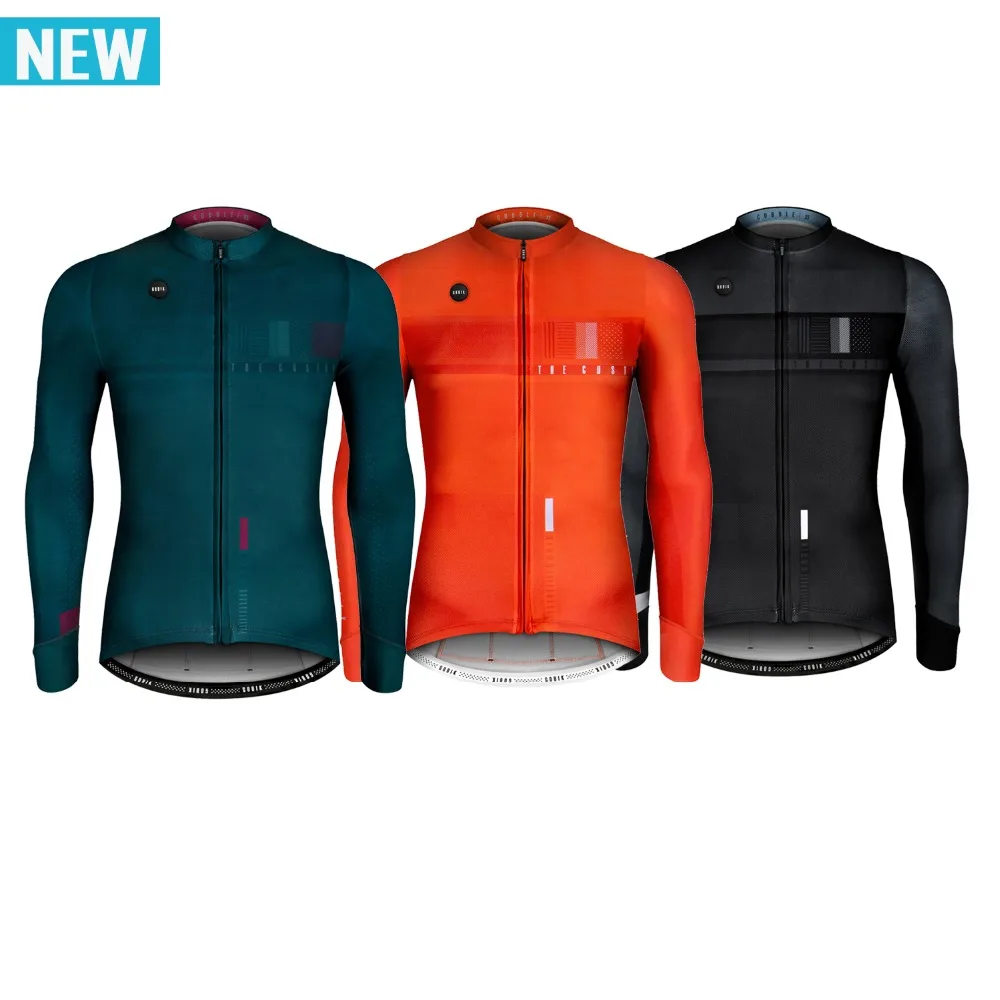 

2019 dark green best quality Longg sleeve Cycling JERSEY Winter Thermal fleece fabric with 3 pocket pro fit free shipping