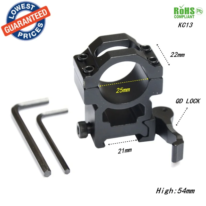 AloneFire KC13 25 4mm QD Scope Flashlight Outdoor Hunting High Quality Metal Ring Mount 21mm 20mm