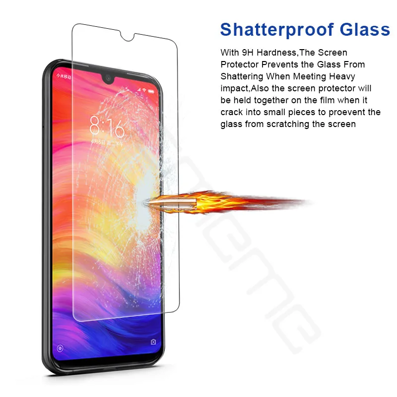 9H 2.5D Protective tempered glass Xiaomi Redmi Note 7 7Pro Pro 6 5 Glass screen protector on | Мобильные телефоны и