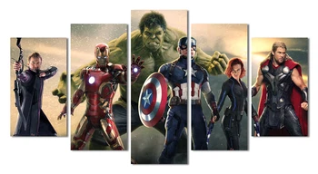 

5 Panel Movie Group Painting on canvas room unframed decoration print poster picture canvas Printed The Avengers Free shipping