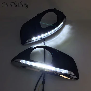

Car Flashing 1 Ser Dimmming Relay 12V LED CAR DRL Daytime Running Lights with Yellow For Hyundai SantaFe Santa Fe 2010 2011 2012