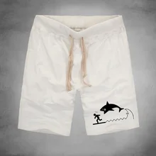 Шикарные летние пляжные вечерние шорты с принтом акулы Bite Me, хлопковые забавные повседневные шорты, высококачественные хипстерские шорты с принтом на заказ