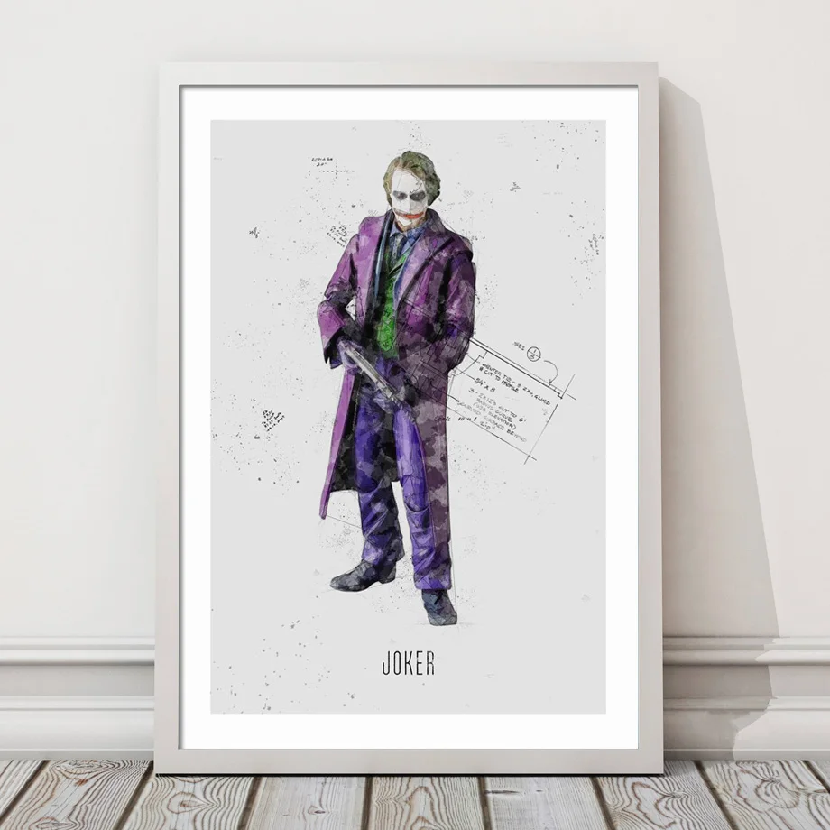 

Joker The Dark Knight Superhero Villains Wall Art Canvas Painting Nordic Posters And Prints Wall Pictures For Living Room Decor