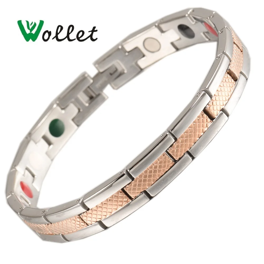 Wollet Jewelry 5 in 1 Therapy Stainless Steel Bracelet Bangle