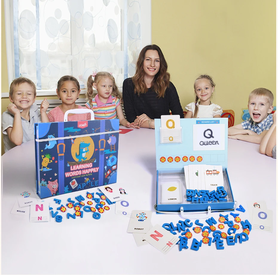Learning English Sight Words Puzzles Card Spelling Magnetic Alphabet Letters Game Early Learning Educational Toys For kids Gifts930_31