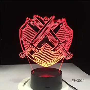 

3D Led Visual Bedside Sleep Usb Creative 7 Colors Changing Gaming Cross Sword Desk Lamp Light For Child Birthday Gifts AW-2020