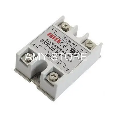 

AC 250V 40 Amp 2W 500 Kohm Single Phase Solid Module State Relay SSR-40VA 24-380VAC