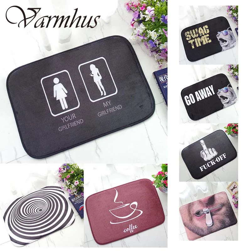 Varmhus Funny Words Door Mat Floor Mat Non slip Bathmat Sofa kitchen