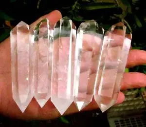 

wangfafa88000020860++5PCS 330g AAA NATURAL CLEAR QUARTZ CRYSTAL DT WAND POINT Healing