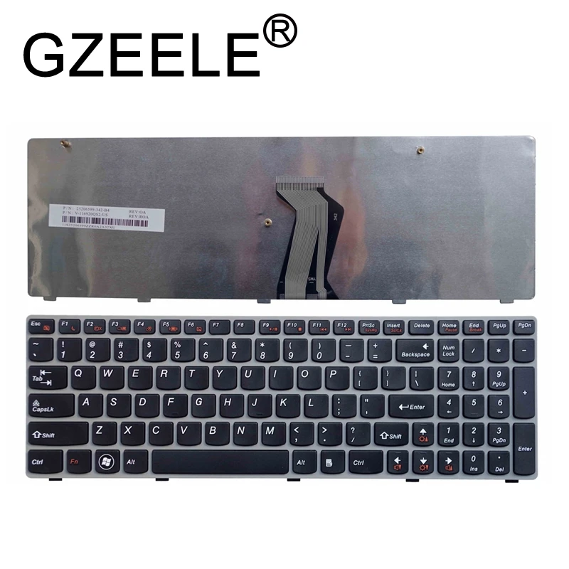 Inglês Teclado dos Eua para o Lenovo G580 Gzeele Z580 G580a V580a Z580a G580ah G580am G580g G585 G585a G585ar B580 G590 com Quadro - Imagem 3