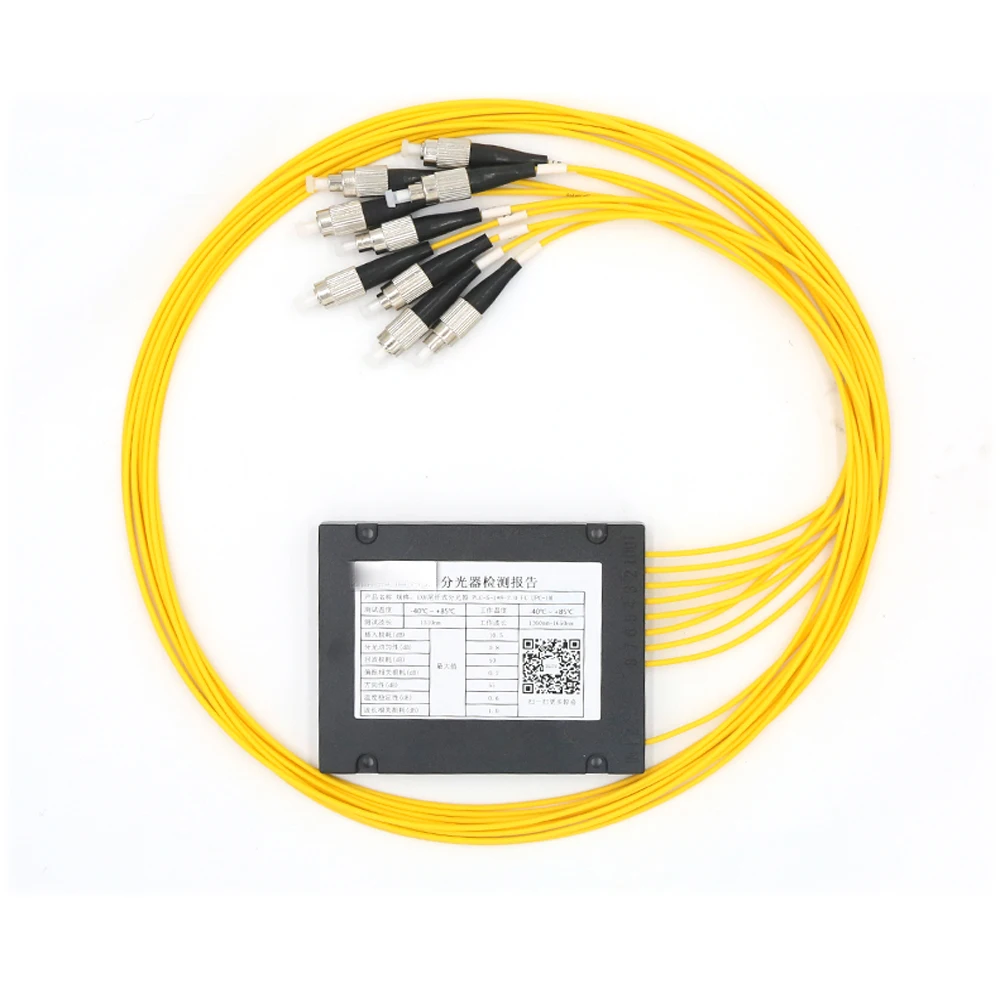 

FC/UPC 1x8 FBT Fiber Optic Splitter 1310/1550nm Singlemode, PLC Splitter Module SM 1M, High Reliability