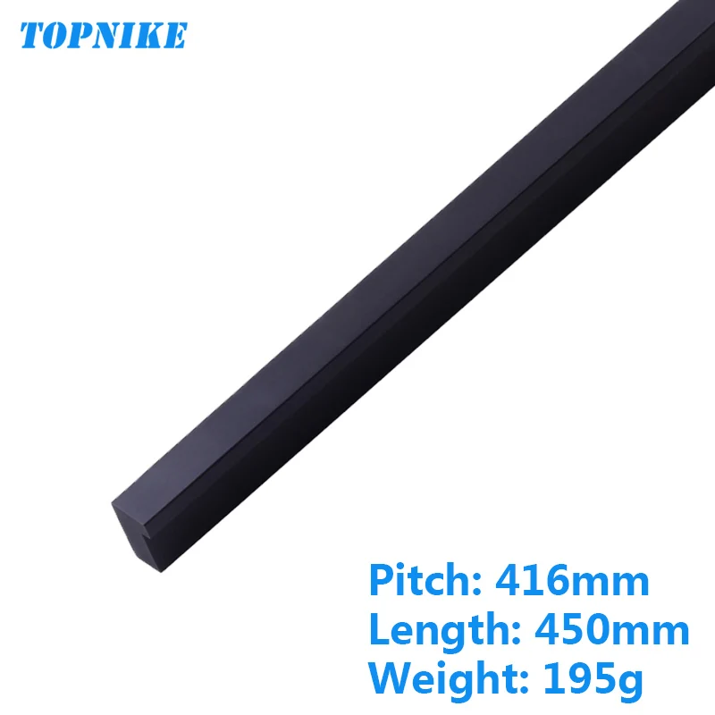 TOPNIKE матовые черные/матовые серебряные для шкафа Ручка из алюминиевого сплава кухонная ручка с твердым сердечником простая Мебельная ручка длина 50-600 мм - Цвет: Black-L-450mm