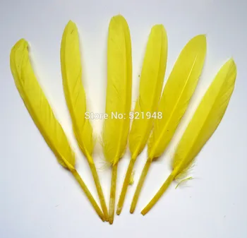 

Craft feather! 1000pcs Yellow Color 4-6 Inch/10-15 cm Beautiful Goose Feather for Wedding Decoration