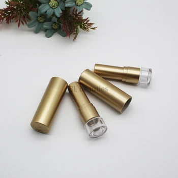 

50Pcs/Lot Good Quality 12.1mm Lipstick Tube, DIY Plastic Lip Balm Container, Empty Gold Lipstick Storage Free Shipping