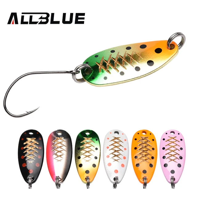 ALLBLUE 4g 26mm Trout Spoon Lure 2pcs/lot Metal Bait MOMO Fishing