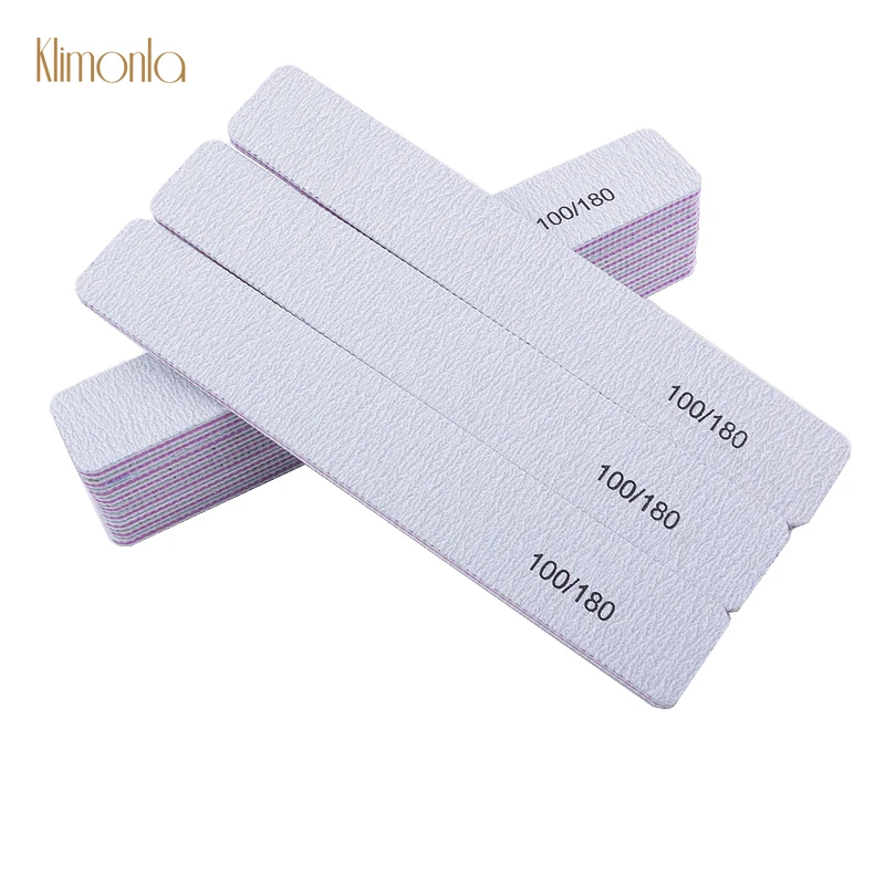 

10pcs Nail Art Sanding Buffers 100/180 Nail File Set Polishing Grinding Cuticle Remover Tools Gray Straight Files