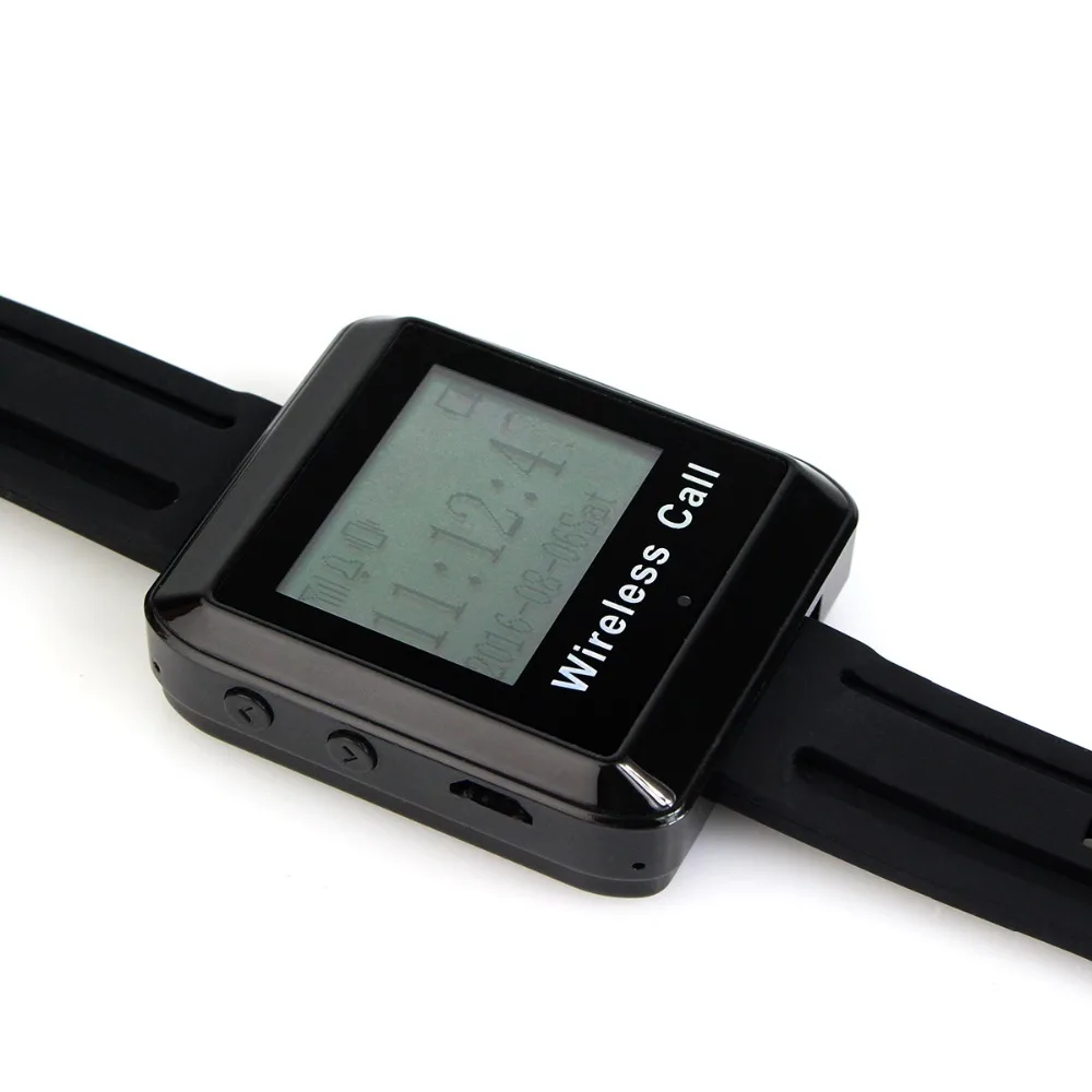 Best Wireless Pager System Call Restaurant Equipments Waiter 2pcs Wrist Watch Receiver+ 30pcs Call Transmitter Button 433MHz 3