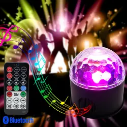 9 W дискотека огни Bluetooth MP3 Динамик 9 Цвета Звук активированного вращающаяся свет этапа для дома КТВ DJ танцы на день рождения