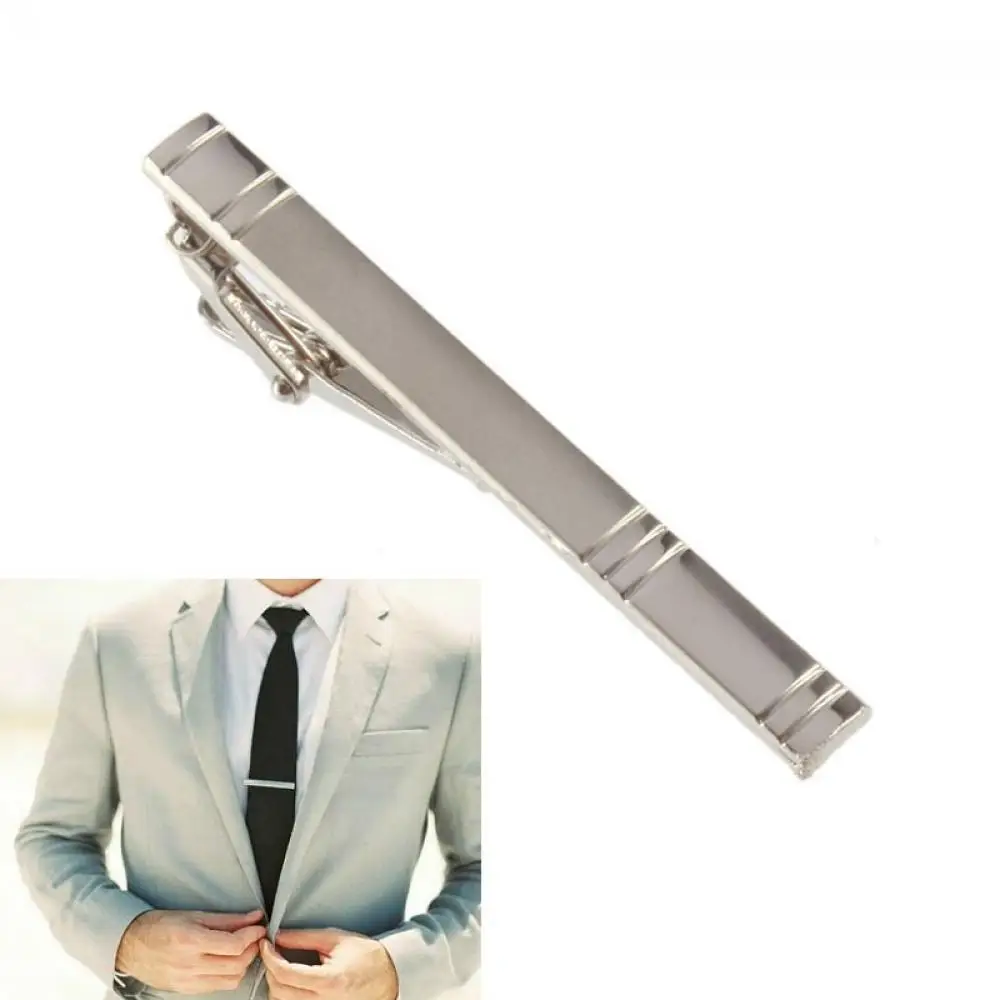

1 Pc Formal Men's Alloy Metal Fashion Silver Simple Necktie Tie Pin Bar Clasp Clip Accessories For Men's Suit Nice Gift