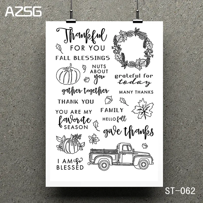 

AZSG Autumn Blessing Transparent Clear Stamp/Seal for DIY Scrapbooking/photo Album Decorative Clear Stamp Sheets 11*16cm