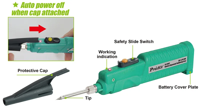 Pro'skit SI-B162 Батарея паяльник Беспроводная Конструкция Портативный паяльник