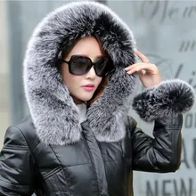 Зимняя куртка на утином пуху, женское длинное пальто, парки, утепленная женская теплая одежда, большой Лисий мех, натуральный мех, воротник, высокое качество, 4XL