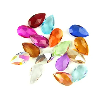

22mm 38mm Mixed Colors Crystal Almond Prism Pendants Chandelier Parts Crystal Droplet Lighting Accessories Home Decor