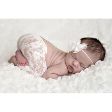 Лидер продаж Детские босоножки брюки реквизит для фотографии новорожденных детские кружева ободки и брюки набор 0-6 месяцев Детский костюм наряд