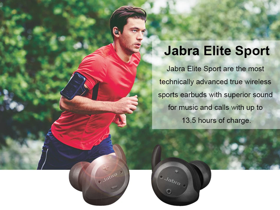 Jabra Elite Sport Advanced Smart True Беспроводные Bluetooth спортивные наушники с шумоподавлением водонепроницаемые для iPhone Android