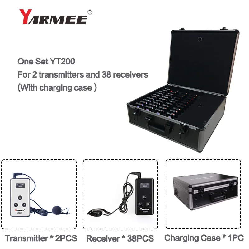 

2019 New Update 38 Receivers 2 Transmitters Wireless Tour Guide System for Tour guiding ,Museum,Simultaneous interpretation
