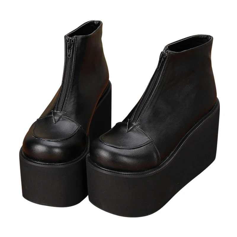 Angelic imprint mori girl/женские мотоциклетные ботинки в стиле панк; женские ботильоны в стиле Лолиты; женские туфли-лодочки на высоком каблуке; обувь на платформе 10 см