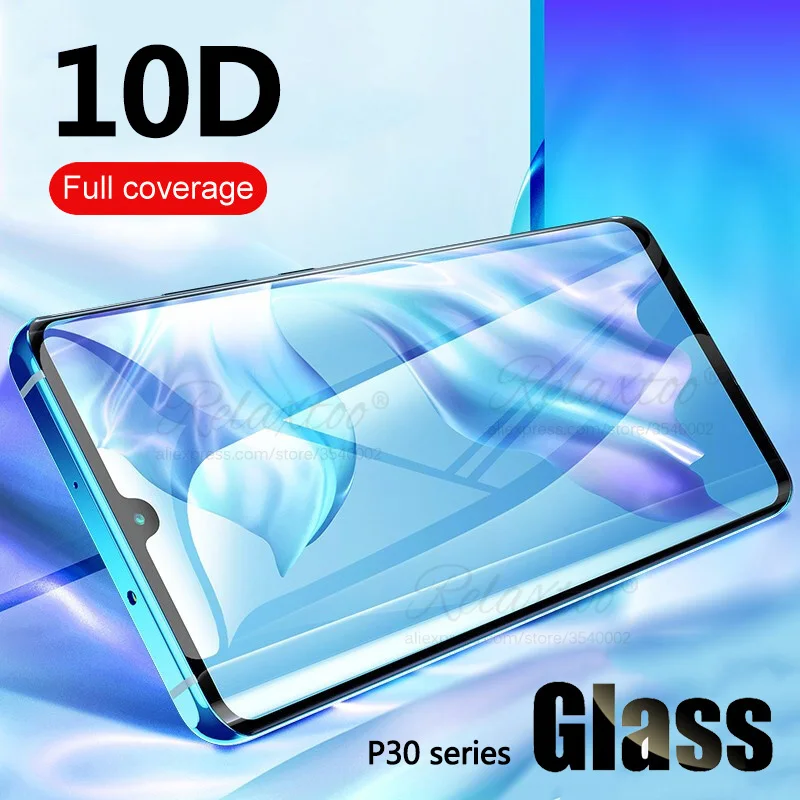 

10D Curved Tempered Glass For Huawei P30 Lite Screen Protector For Huawei huawey p30 lite light P 30 p30lite Protection Glass 9h