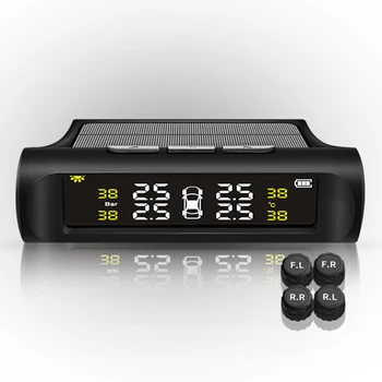 

TPMS Car Tire Pressure Monitoring Diagnostic tool Sensor External System Wireless Solar Automatic Charging Car security