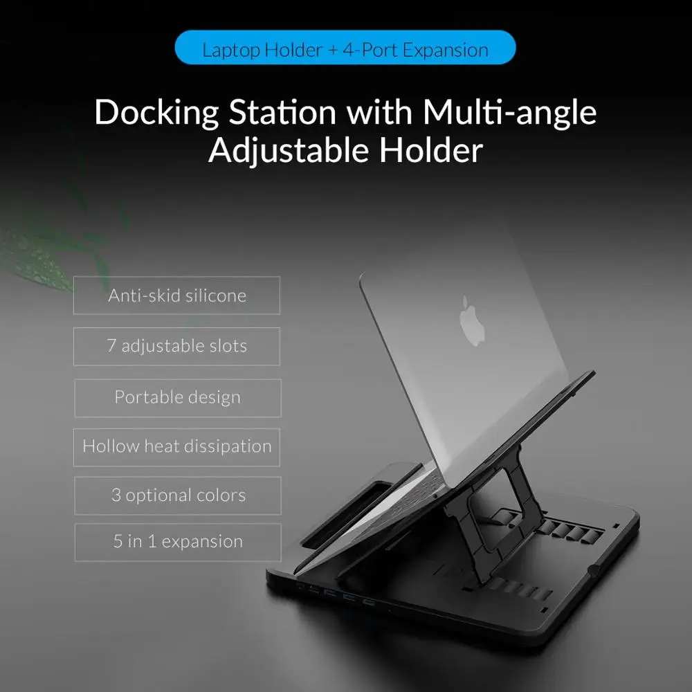  ORICO Universal Tablet Laptop Holder Stand 3 Ports USB3.0 Docking Station with Holder PD Charging F