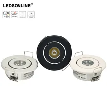 10 шт. 1 Вт Мини светодиодный светильник Кабинета встраиваемый Точечный светильник светодиодный драйвер чистая природа теплый белый и белый серебристый черный корпус AC85-265V
