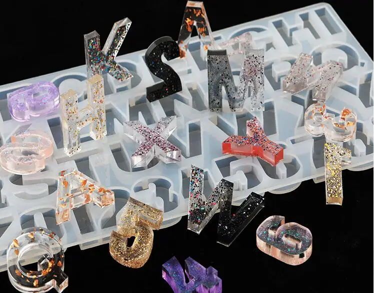

1=36 Crystal Epoxy English letter Pinyin Alphabet Silicone Mould DIY Handmade Jewelry Resin Digital Pendant Pendant Model