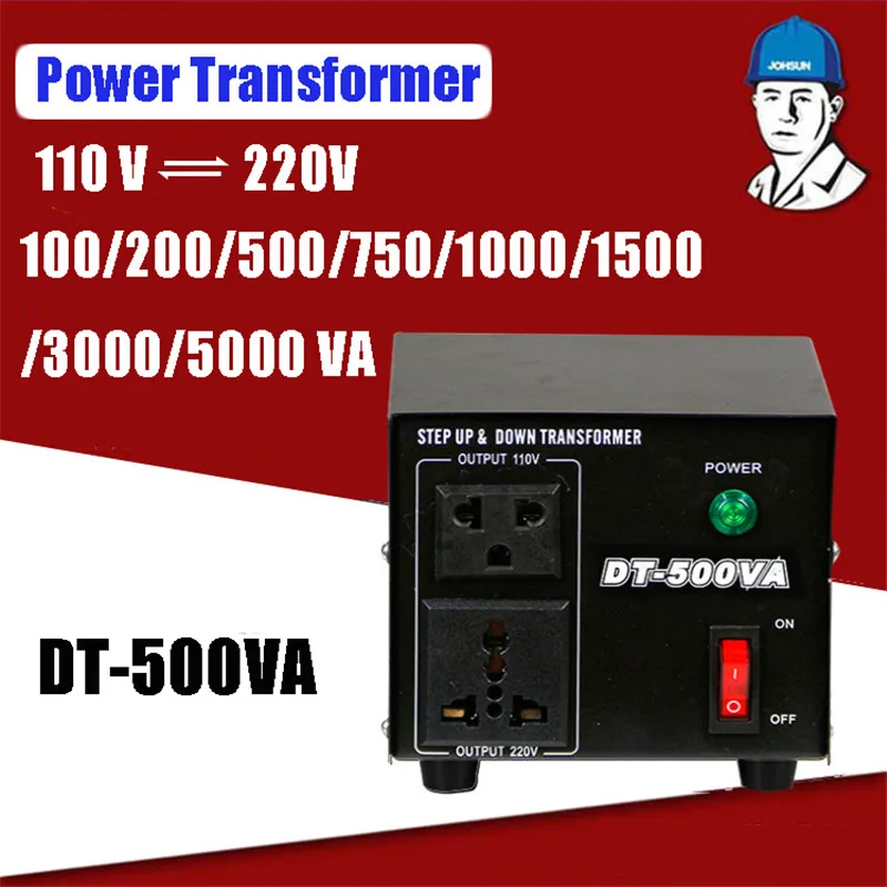 

500W Household Power Transformers Heavy Duty Voltage Regulator Converter Power Transformer 220V auf 110V Converter DT-500VA